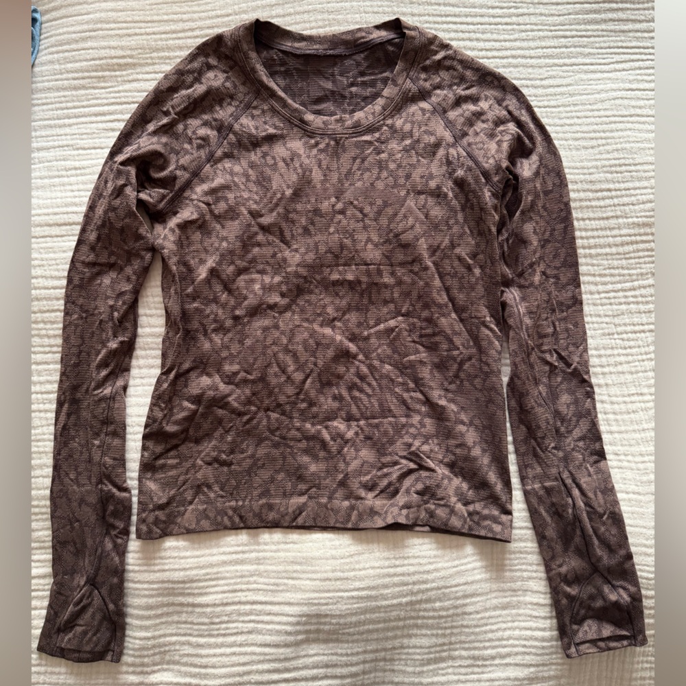 Lululemon leopard long-sleeved top